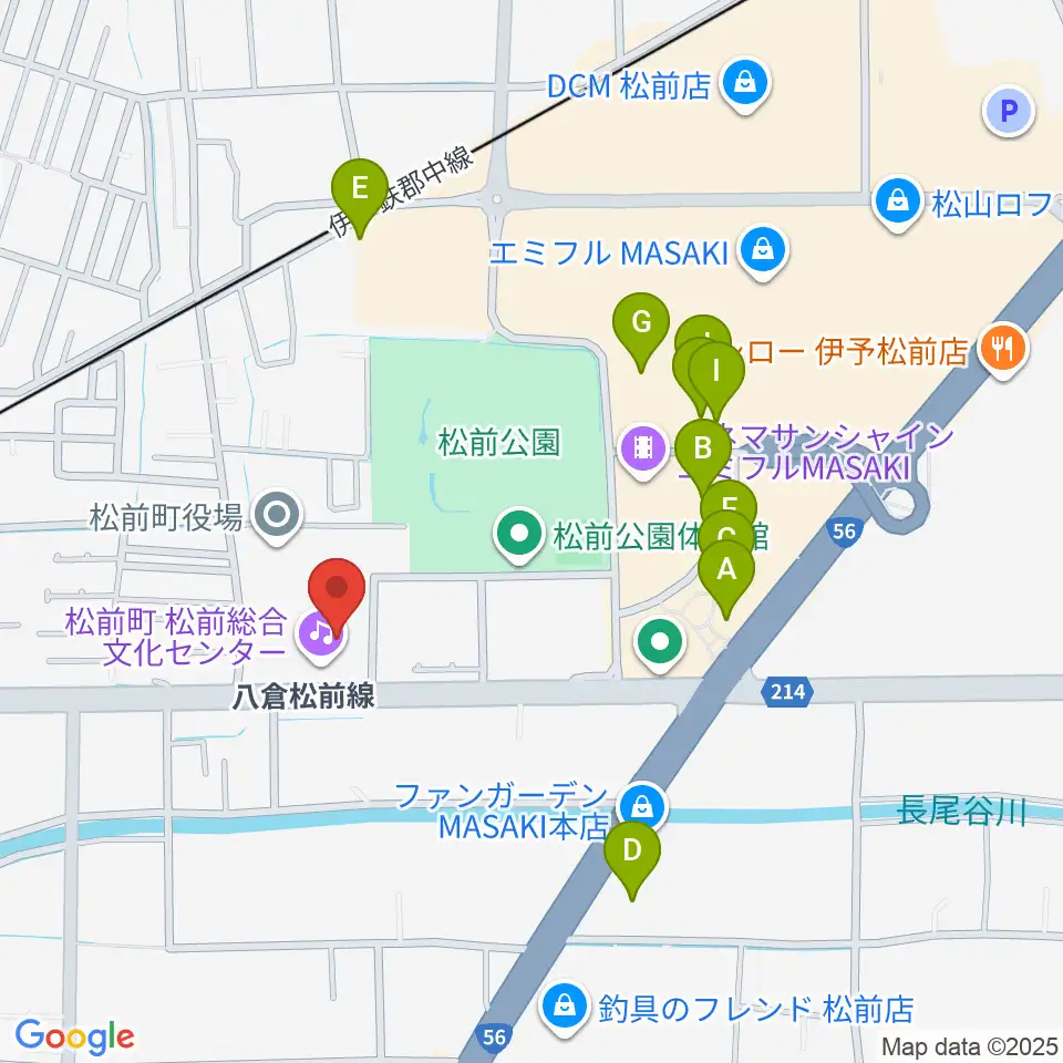 松前総合文化センター周辺のファミレス・ファーストフード一覧地図