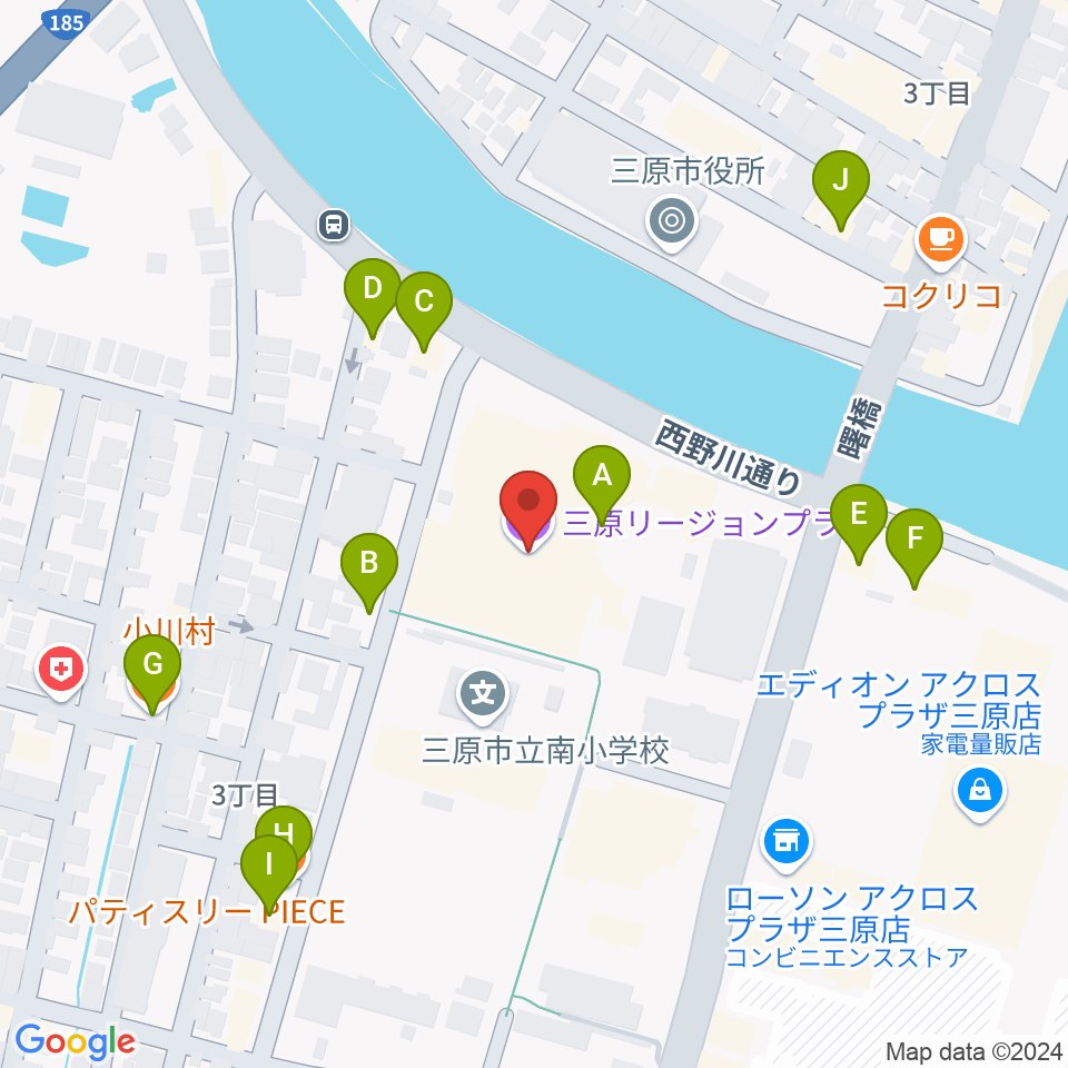 三原リージョンプラザ周辺のファミレス・ファーストフード一覧地図