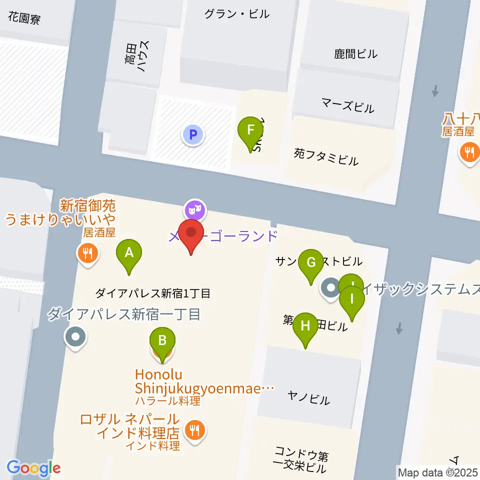 MERRY-GO-ROUND周辺のファミレス・ファーストフード一覧地図
