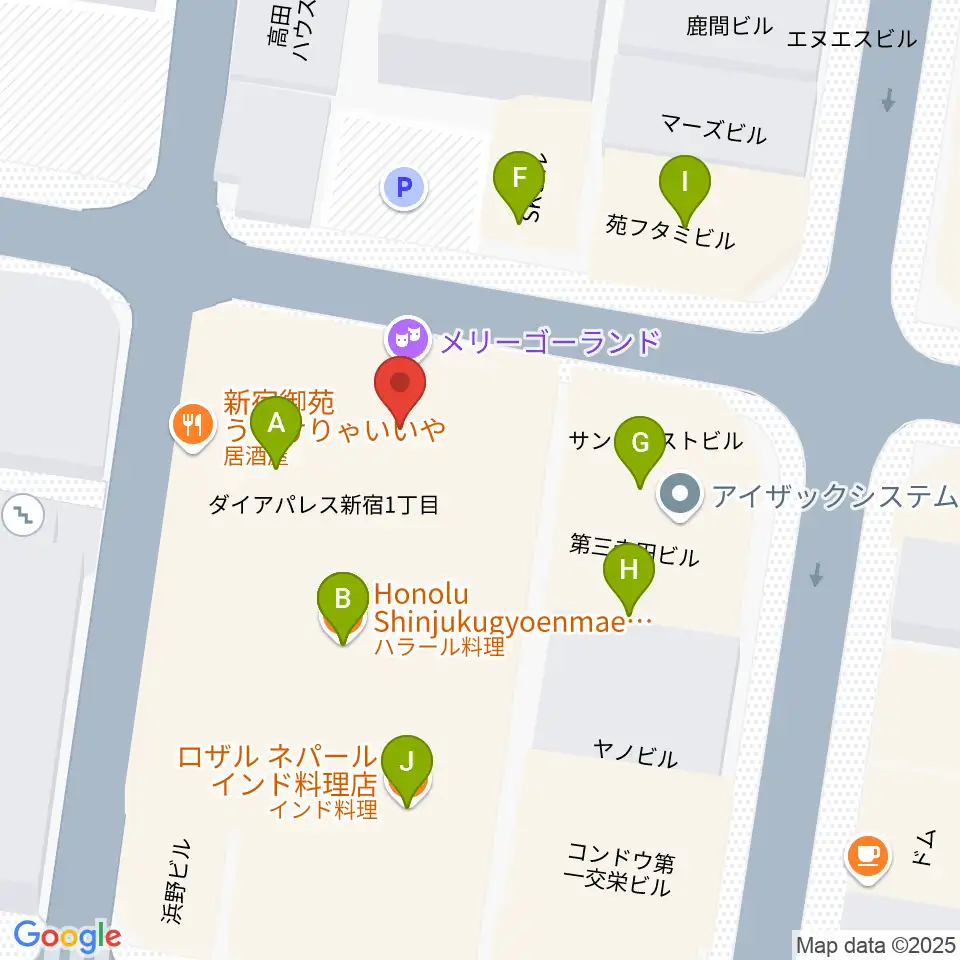 MERRY-GO-ROUND周辺のファミレス・ファーストフード一覧地図