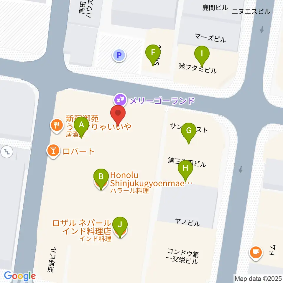 MERRY-GO-ROUND周辺のファミレス・ファーストフード一覧地図