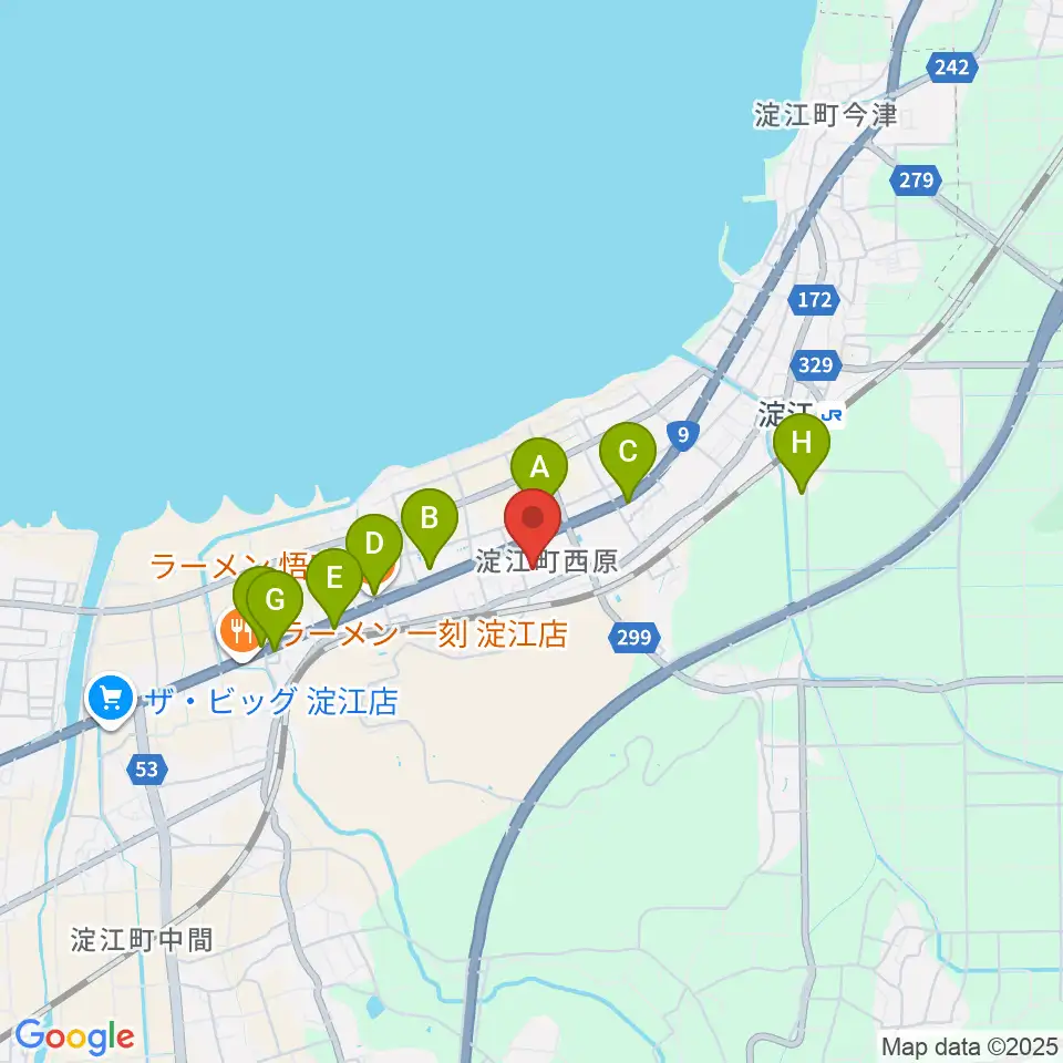 米子市淀江文化センター(さなめホール)周辺のファミレス・ファーストフード一覧地図