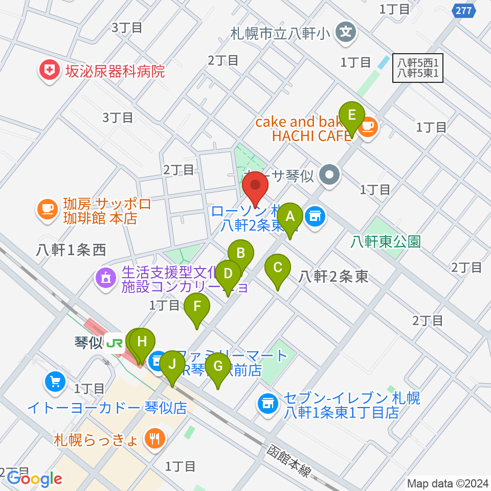 レッドベリースタジオ周辺のファミレス・ファーストフード一覧地図