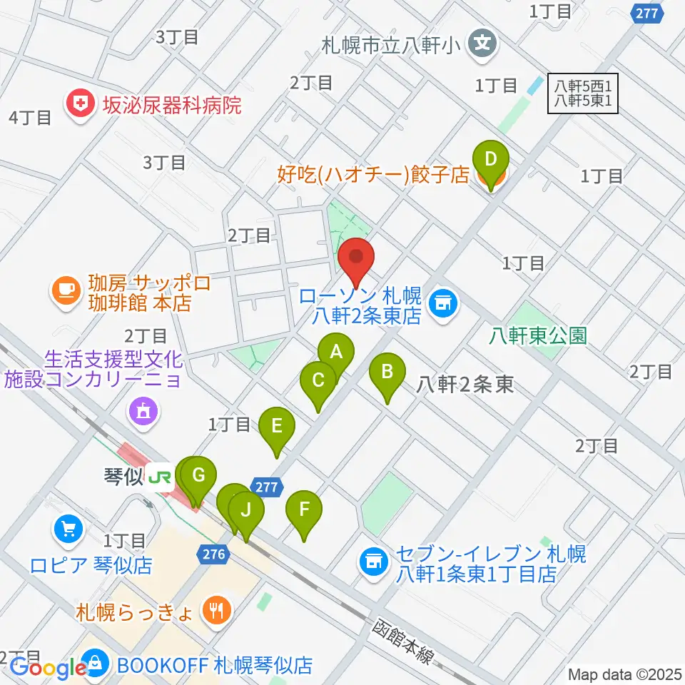 レッドベリースタジオ周辺のファミレス・ファーストフード一覧地図