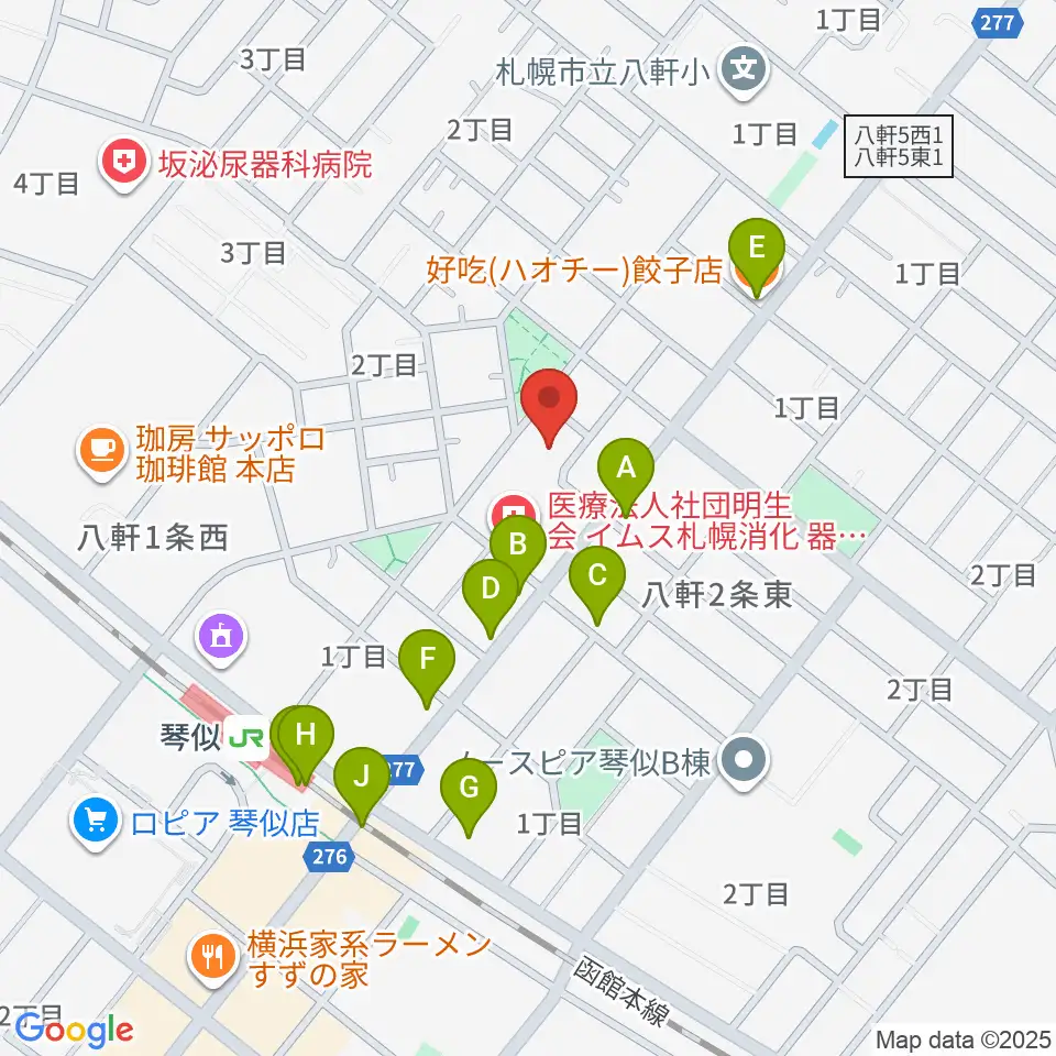 レッドベリースタジオ周辺のファミレス・ファーストフード一覧地図