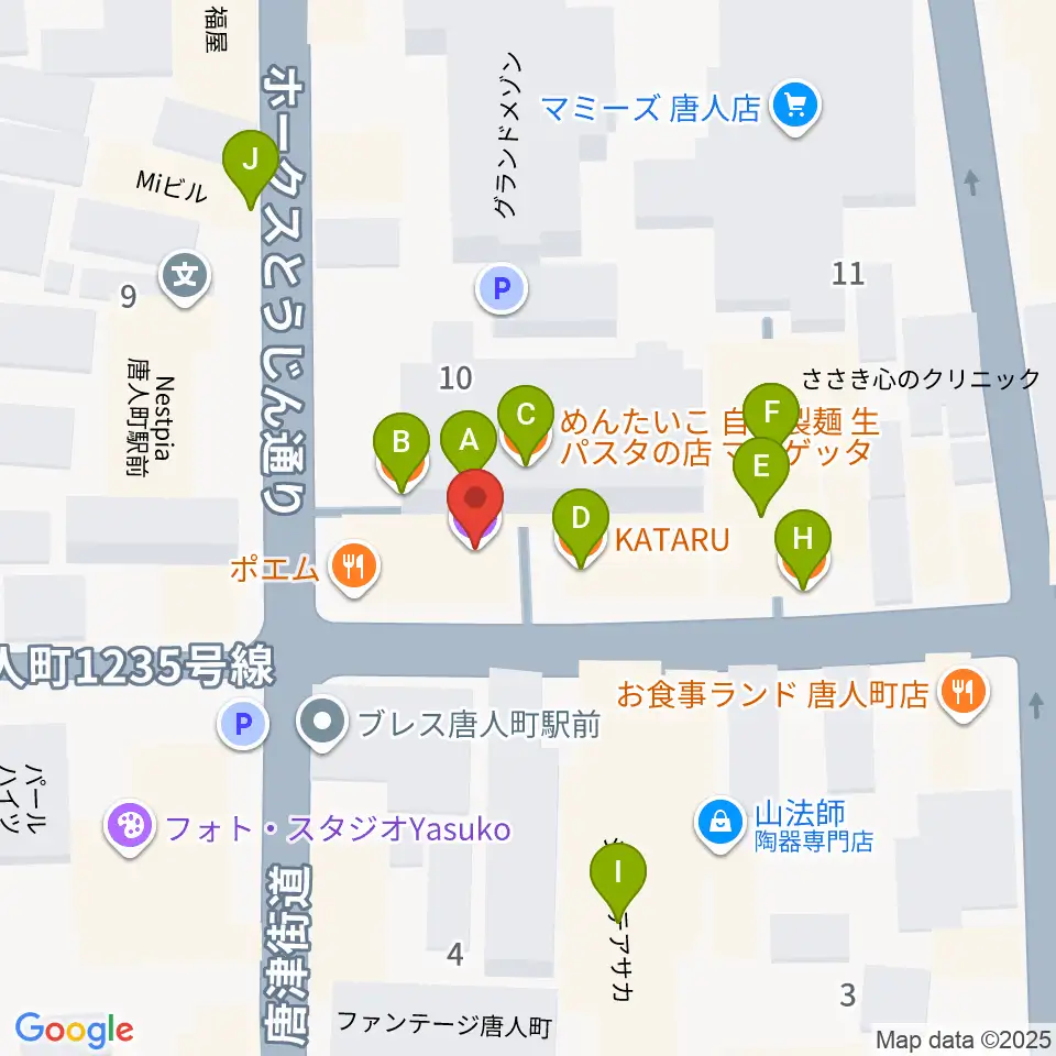 甘棠館Show劇場周辺のファミレス・ファーストフード一覧地図