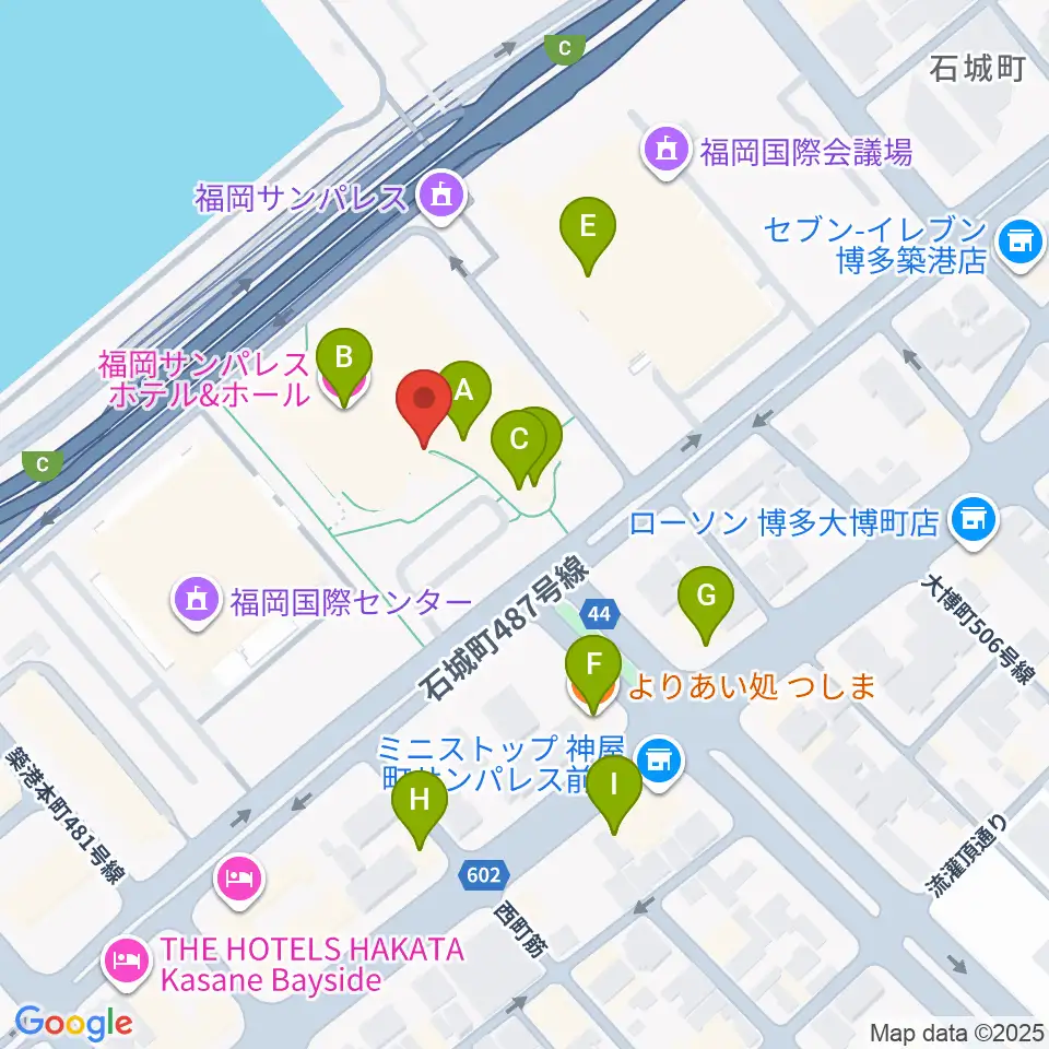 湾岸劇場 博多扇貝周辺のファミレス・ファーストフード一覧地図