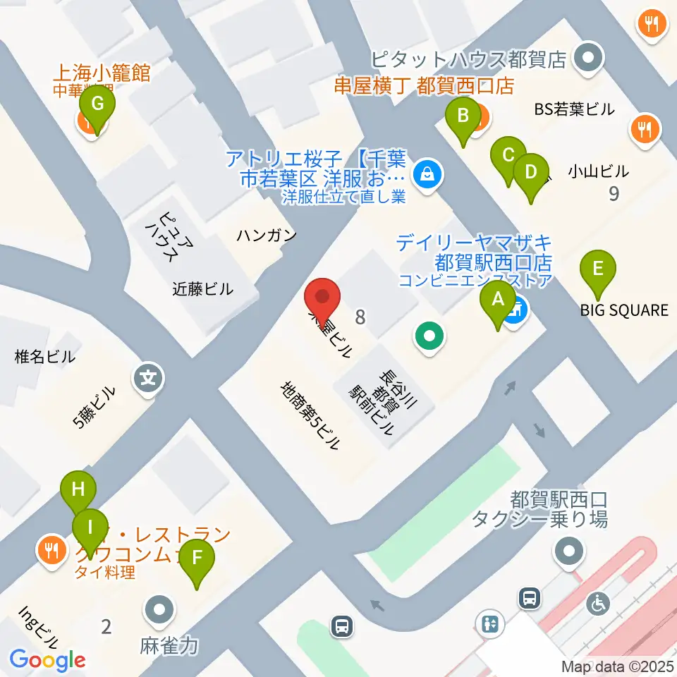 アイバ楽器 都賀センター周辺のファミレス・ファーストフード一覧地図