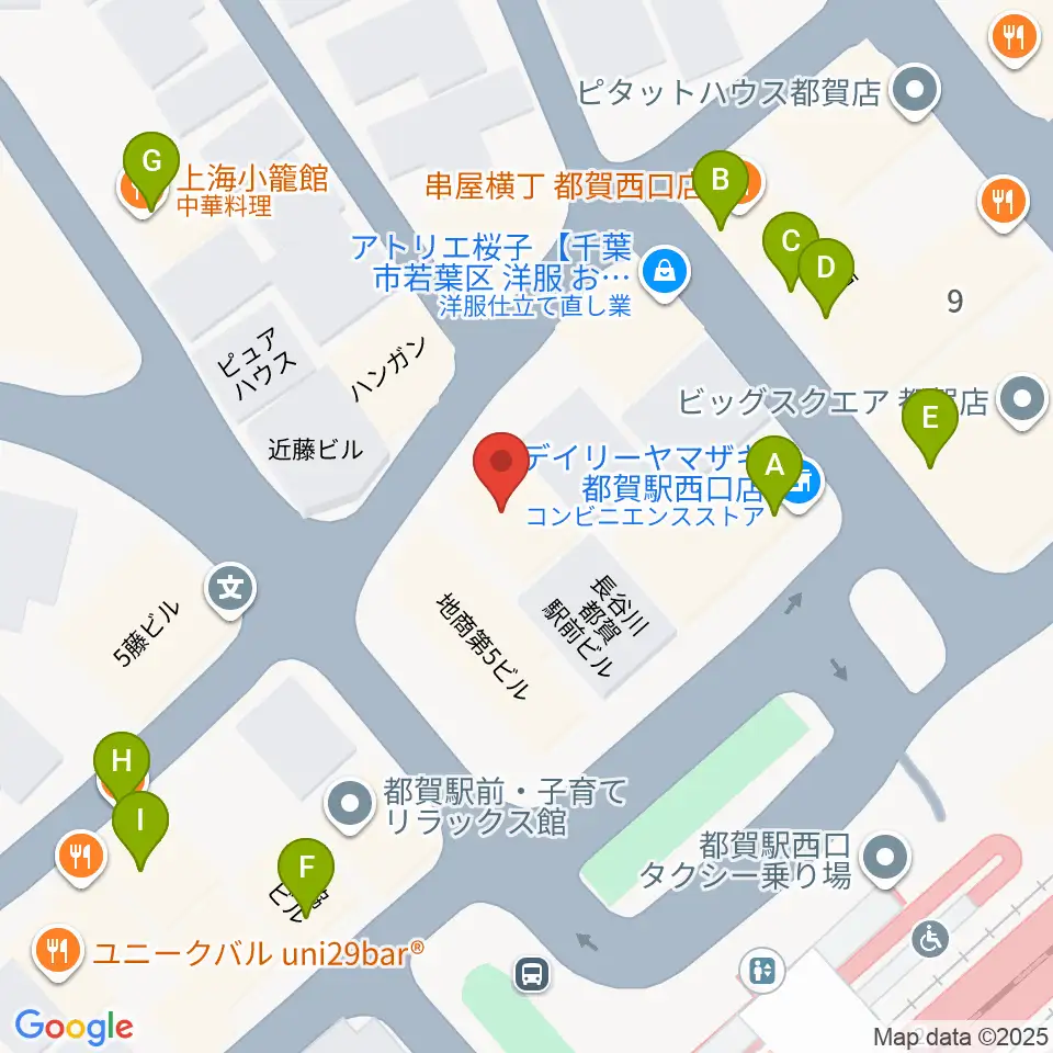 アイバ楽器 都賀センター周辺のファミレス・ファーストフード一覧地図