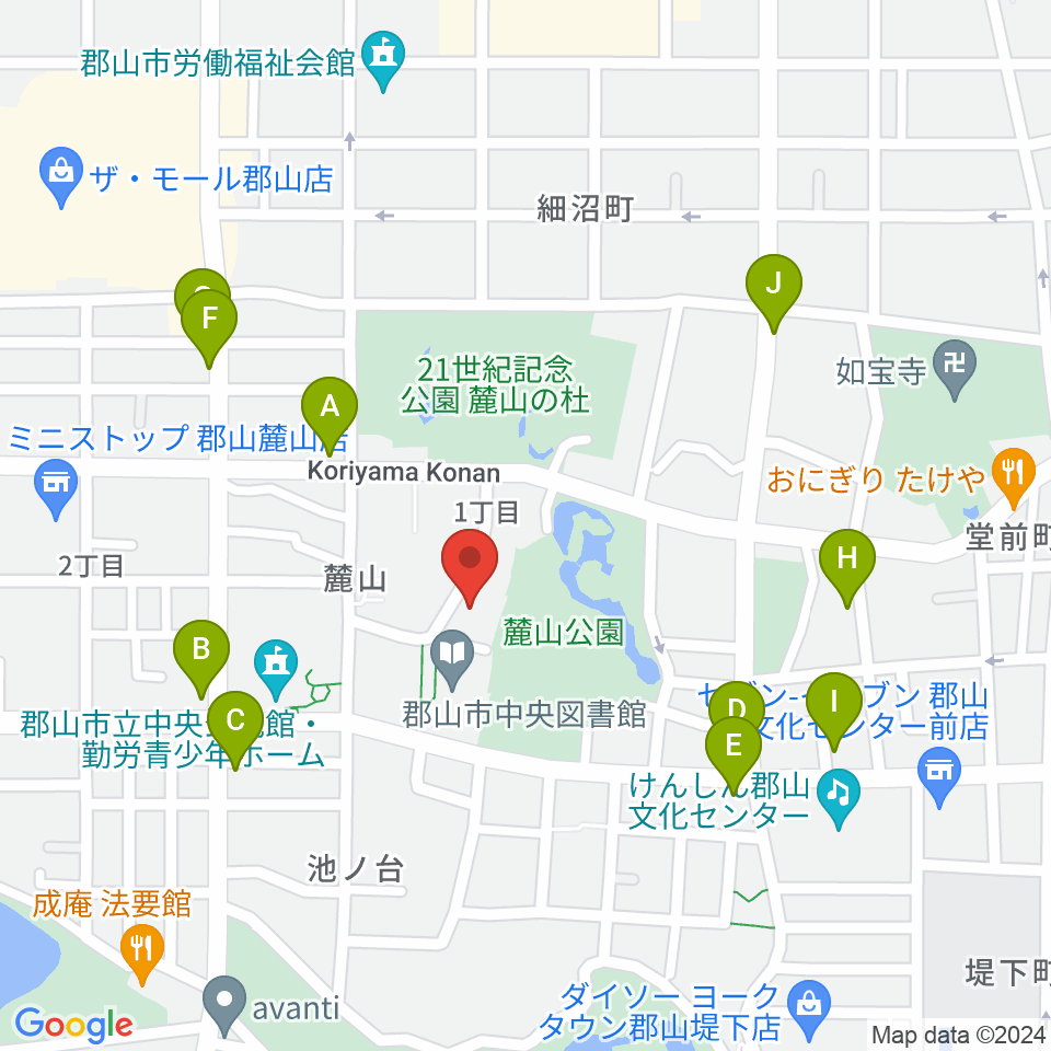 NHK文化センター 郡山教室周辺のファミレス・ファーストフード一覧地図