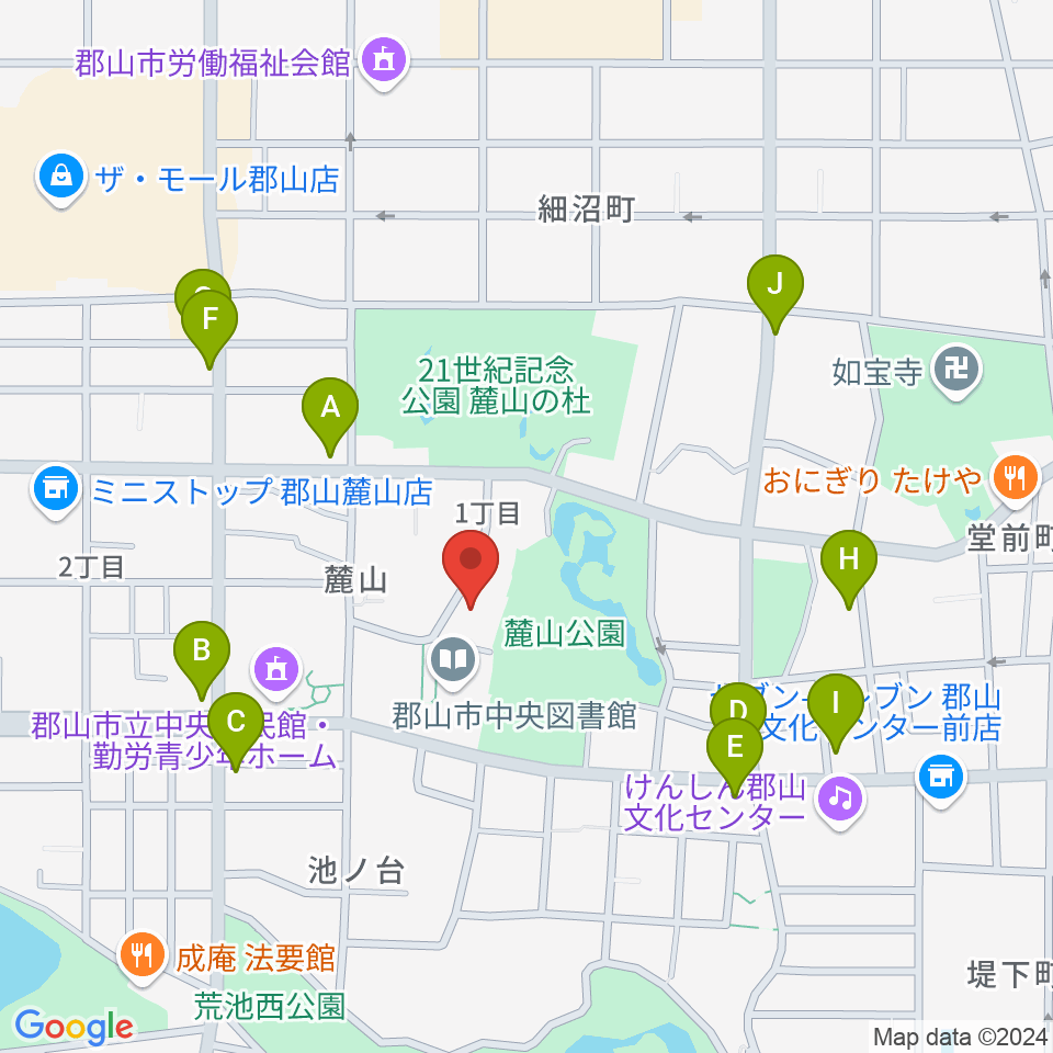 NHK文化センター 郡山教室周辺のファミレス・ファーストフード一覧地図