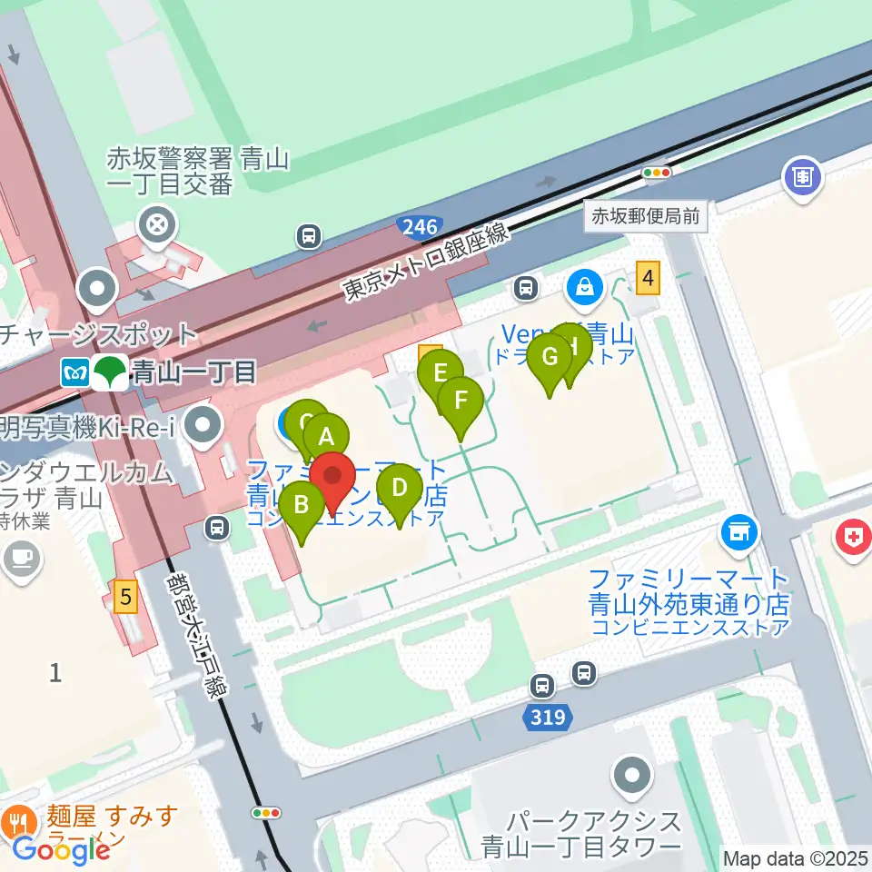 NHK文化センター 青山教室周辺のファミレス・ファーストフード一覧地図