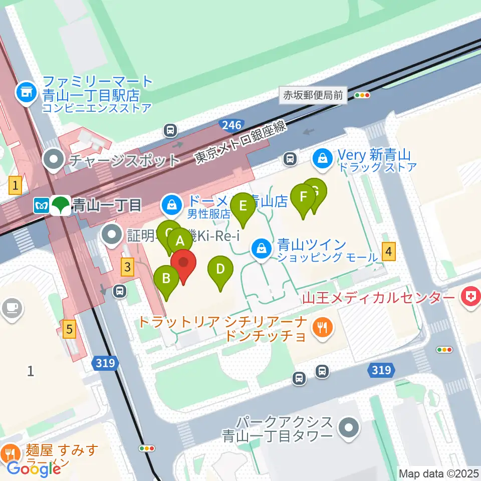 NHK文化センター 青山教室周辺のファミレス・ファーストフード一覧地図