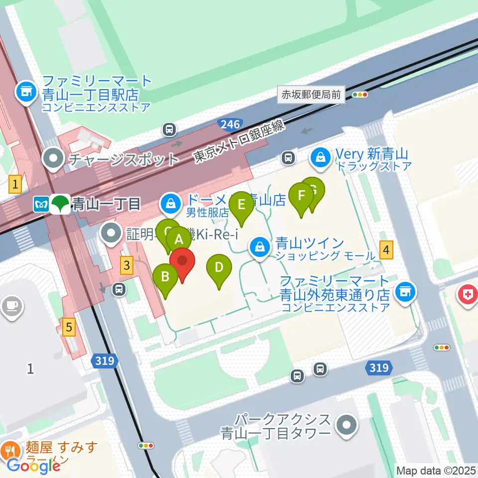 NHK文化センター 青山教室周辺のファミレス・ファーストフード一覧地図