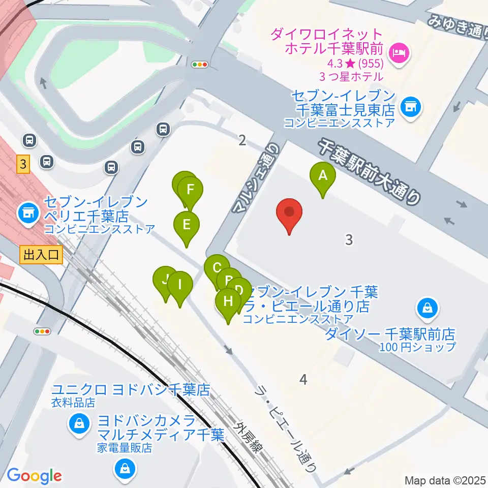NHK文化センター千葉教室周辺のファミレス・ファーストフード一覧地図