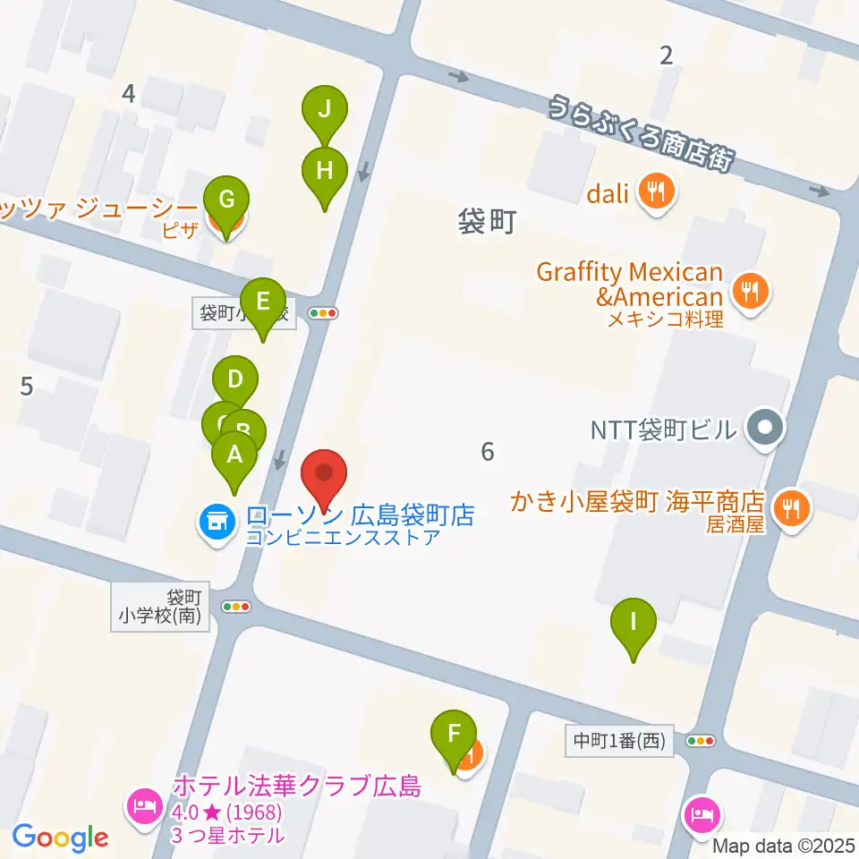 合人社ウェンディひと・まちプラザ周辺のファミレス・ファーストフード一覧地図