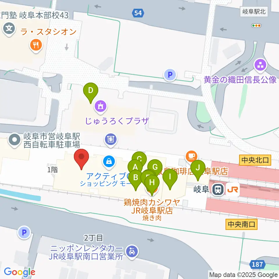 NHK文化センター 岐阜教室周辺のファミレス・ファーストフード一覧地図