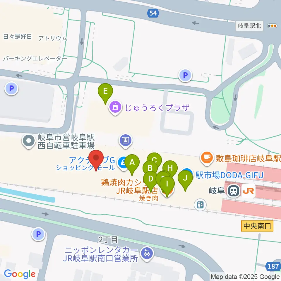 NHK文化センター 岐阜教室周辺のファミレス・ファーストフード一覧地図