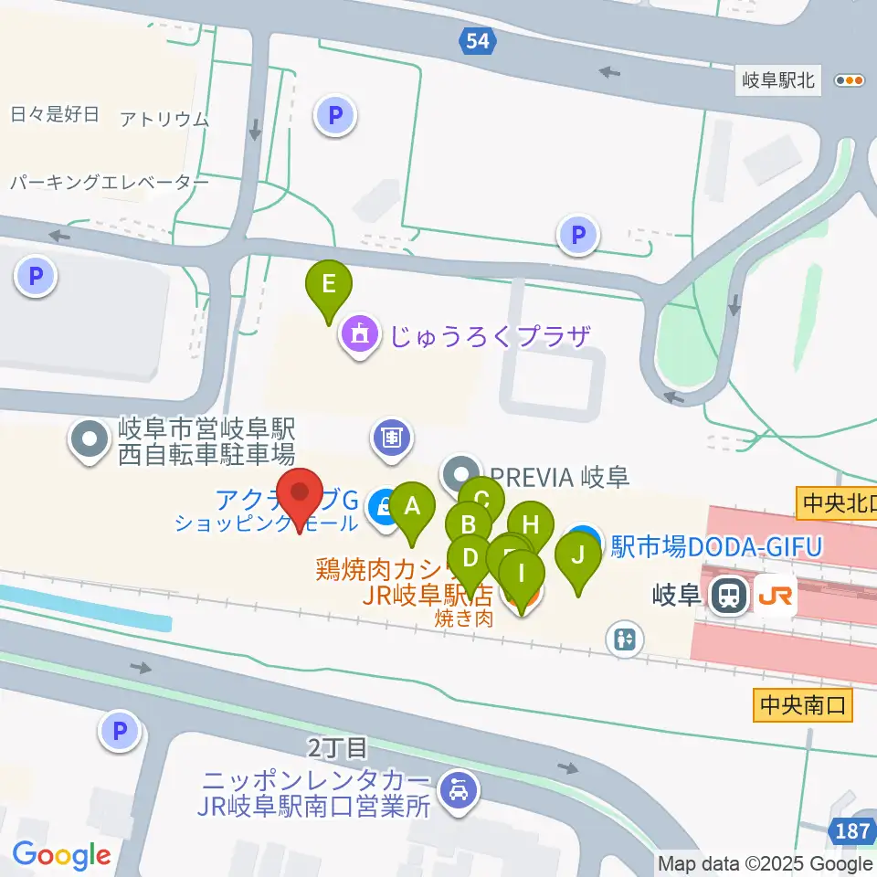 NHK文化センター 岐阜教室周辺のファミレス・ファーストフード一覧地図