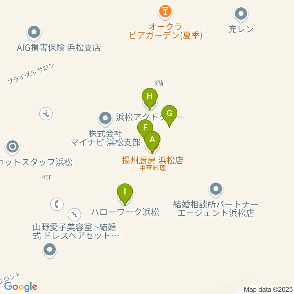 NHK文化センター浜松教室周辺のファミレス・ファーストフード一覧地図