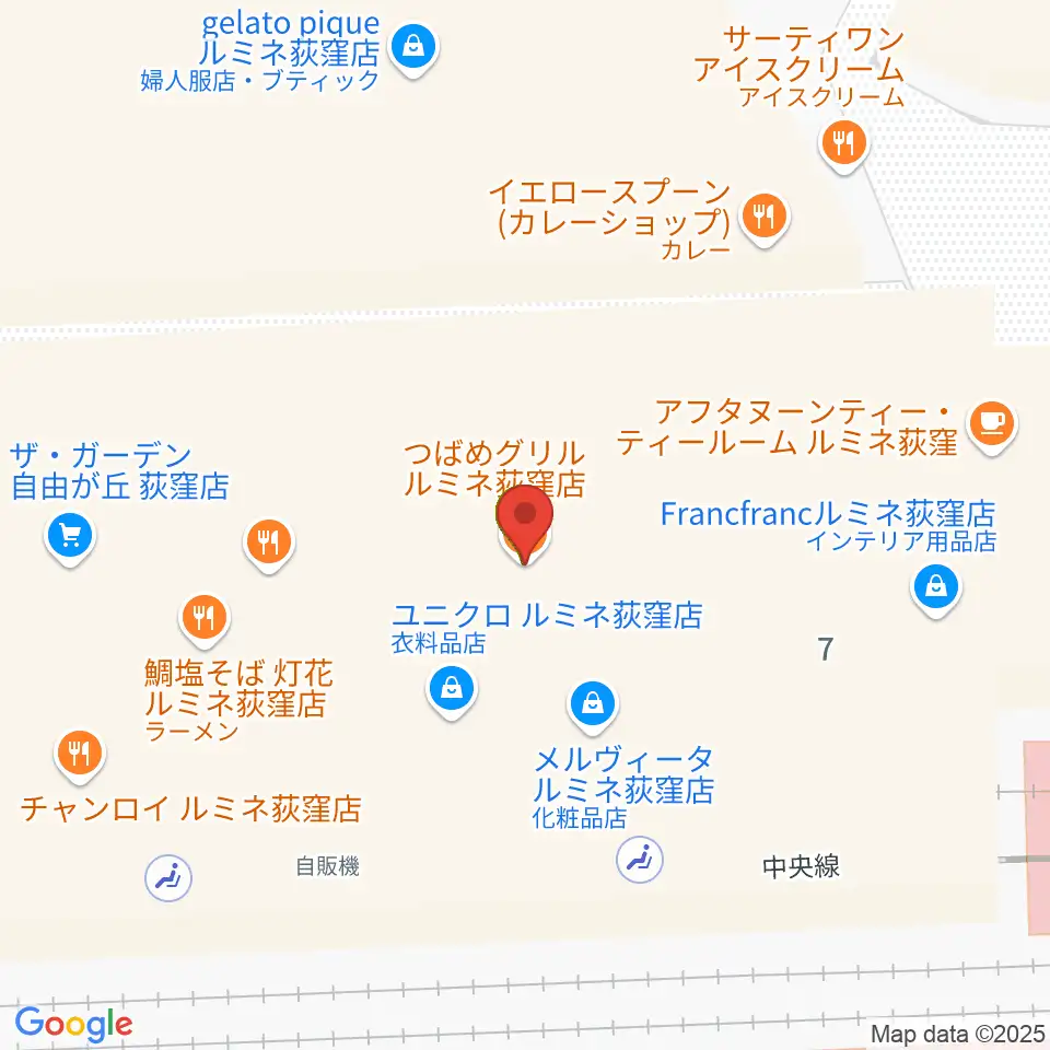 よみうりカルチャー荻窪周辺のファミレス・ファーストフード一覧地図