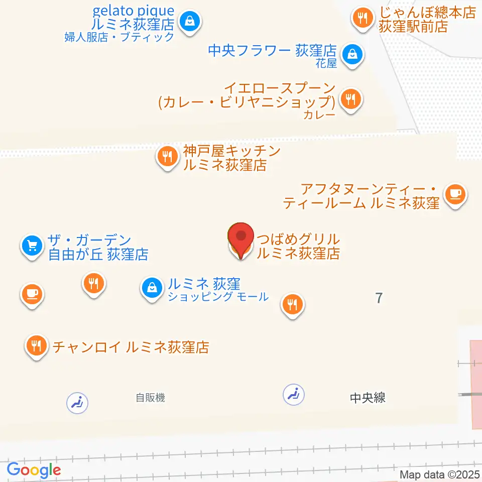 よみうりカルチャー荻窪周辺のファミレス・ファーストフード一覧地図