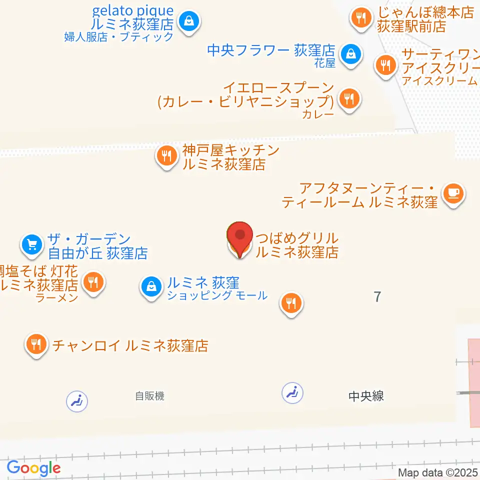 よみうりカルチャー荻窪周辺のファミレス・ファーストフード一覧地図