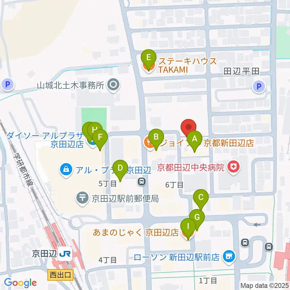 中川ミュージックスクール周辺のファミレス・ファーストフード一覧地図