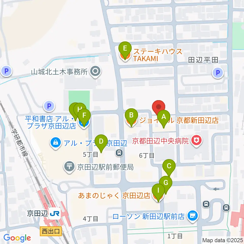 中川ミュージックスクール周辺のファミレス・ファーストフード一覧地図
