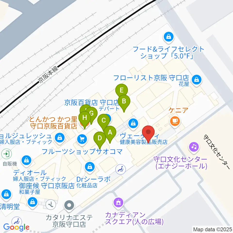 NHK文化センター 守口教室周辺のファミレス・ファーストフード一覧地図