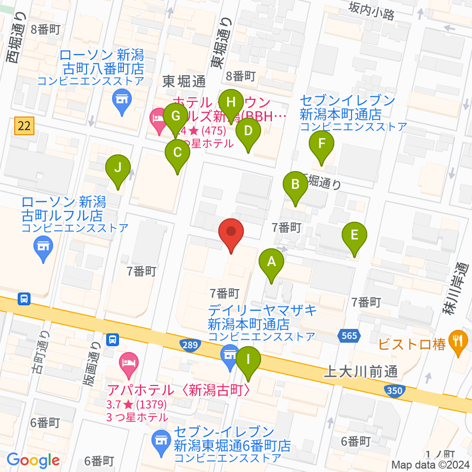 だいしほくえつホール周辺のファミレス・ファーストフード一覧地図