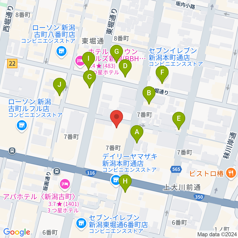 だいしほくえつホール周辺のファミレス・ファーストフード一覧地図