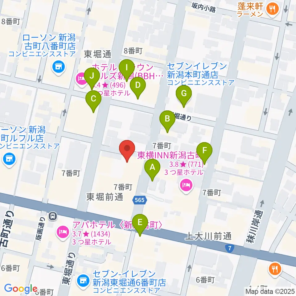 だいしほくえつホール周辺のファミレス・ファーストフード一覧地図
