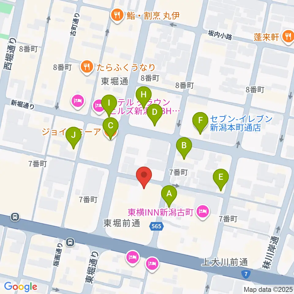 だいしほくえつホール周辺のファミレス・ファーストフード一覧地図