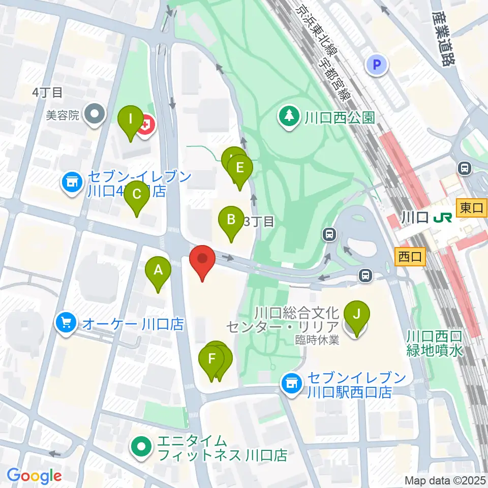 よみうりカルチャー川口周辺のファミレス・ファーストフード一覧地図