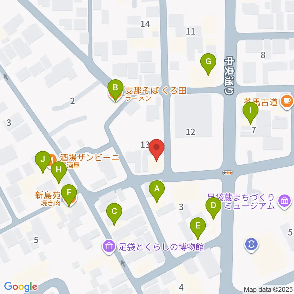 ぺぺタスギター教室 埼玉・行田教室周辺のファミレス・ファーストフード一覧地図