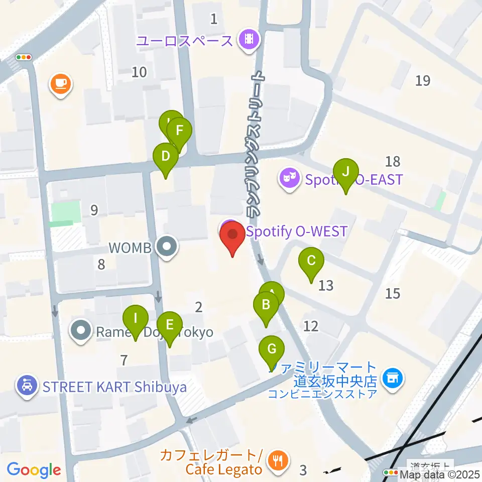 渋谷7th FLOOR周辺のファミレス・ファーストフード一覧地図