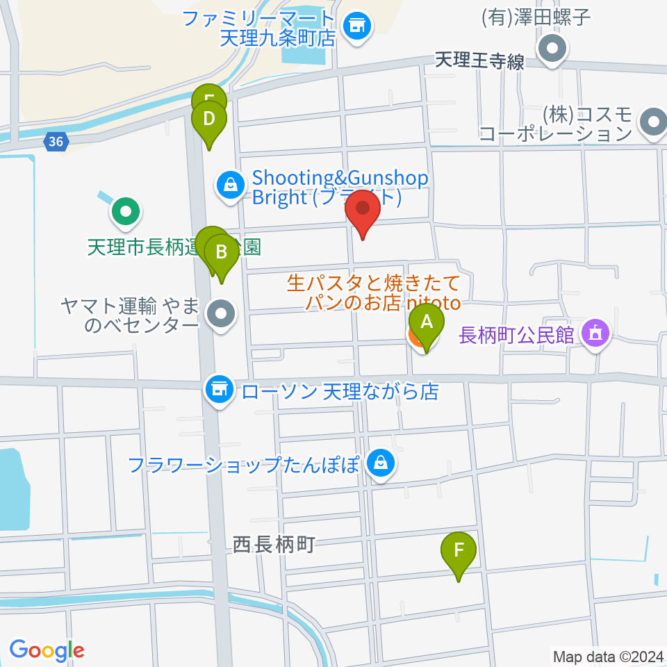 琴・三絃やまもと周辺のファミレス・ファーストフード一覧地図