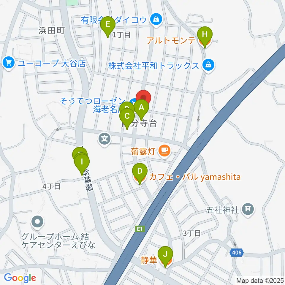 厚木楽器 アミ国分寺台周辺のファミレス・ファーストフード一覧地図