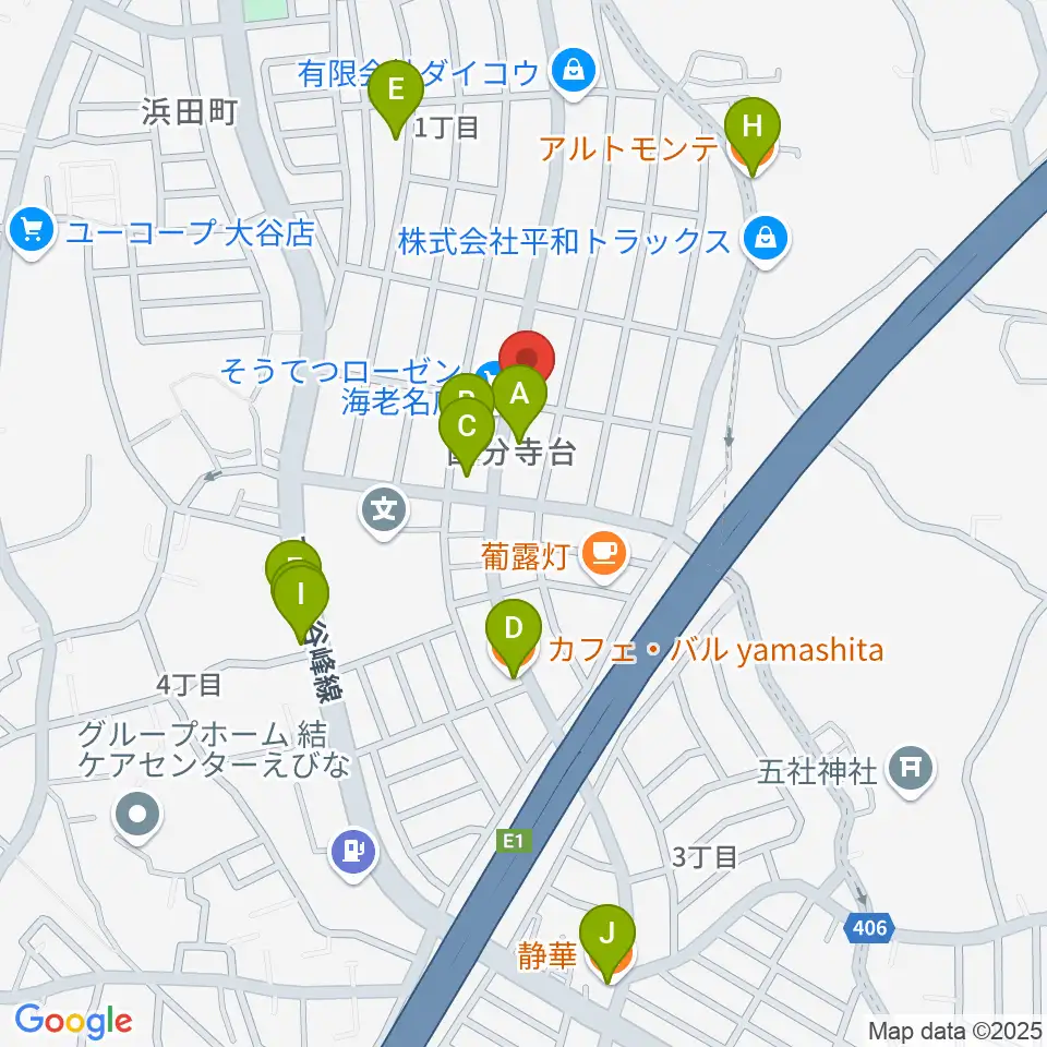 厚木楽器 アミ国分寺台周辺のファミレス・ファーストフード一覧地図