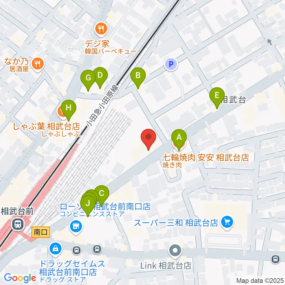 厚木楽器 アミ相武台周辺のファミレス・ファーストフード一覧地図