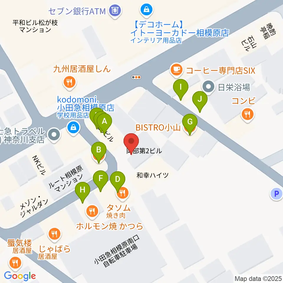 厚木楽器 アミ相南周辺のファミレス・ファーストフード一覧地図
