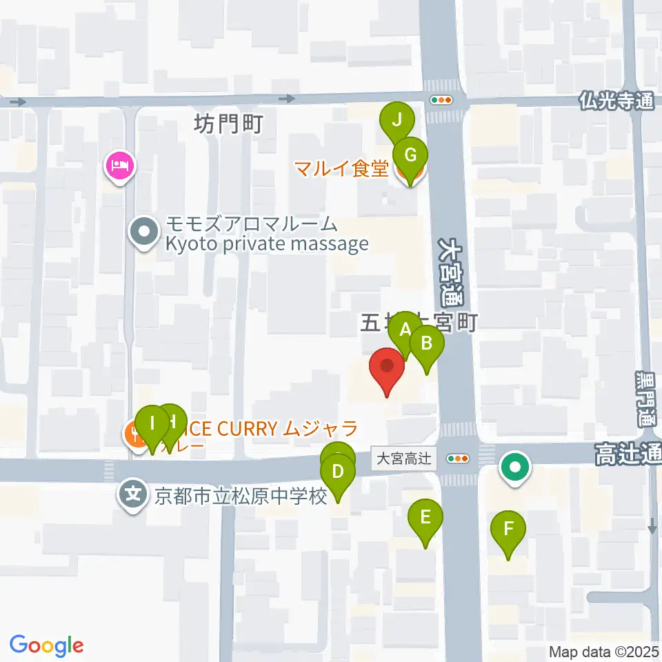 京都 夜想周辺のファミレス・ファーストフード一覧地図