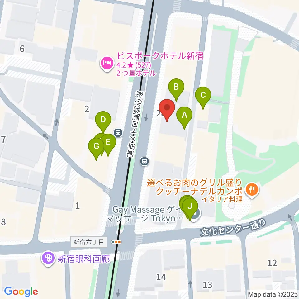 新宿SACT!周辺のファミレス・ファーストフード一覧地図