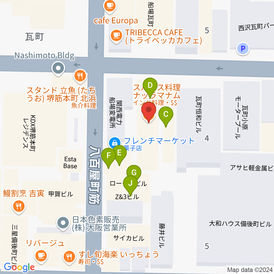 ライブスポットテンション周辺のファミレス・ファーストフード一覧地図