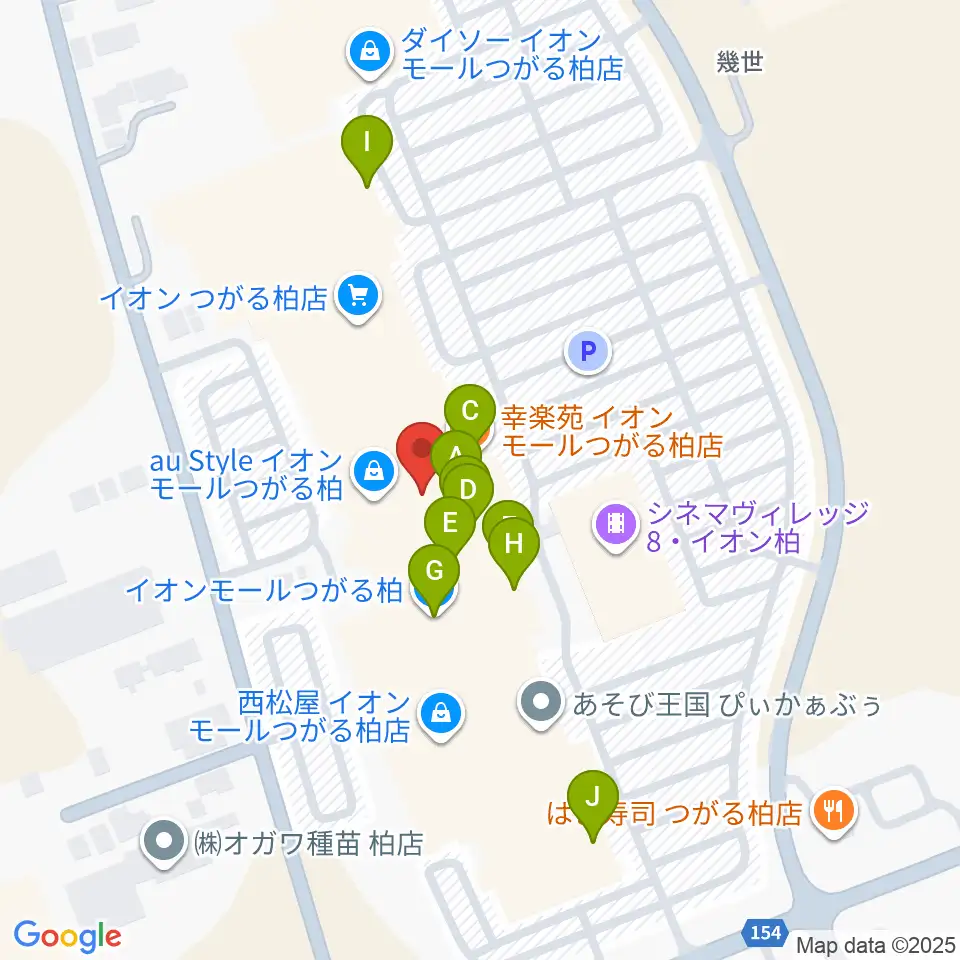 HMVイオンモールつがる柏周辺のファミレス・ファーストフード一覧地図