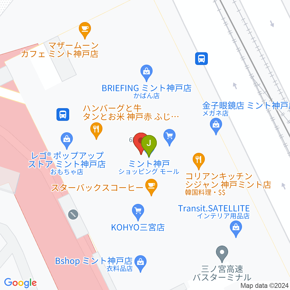 タワーレコード神戸店周辺のファミレス・ファーストフード一覧地図