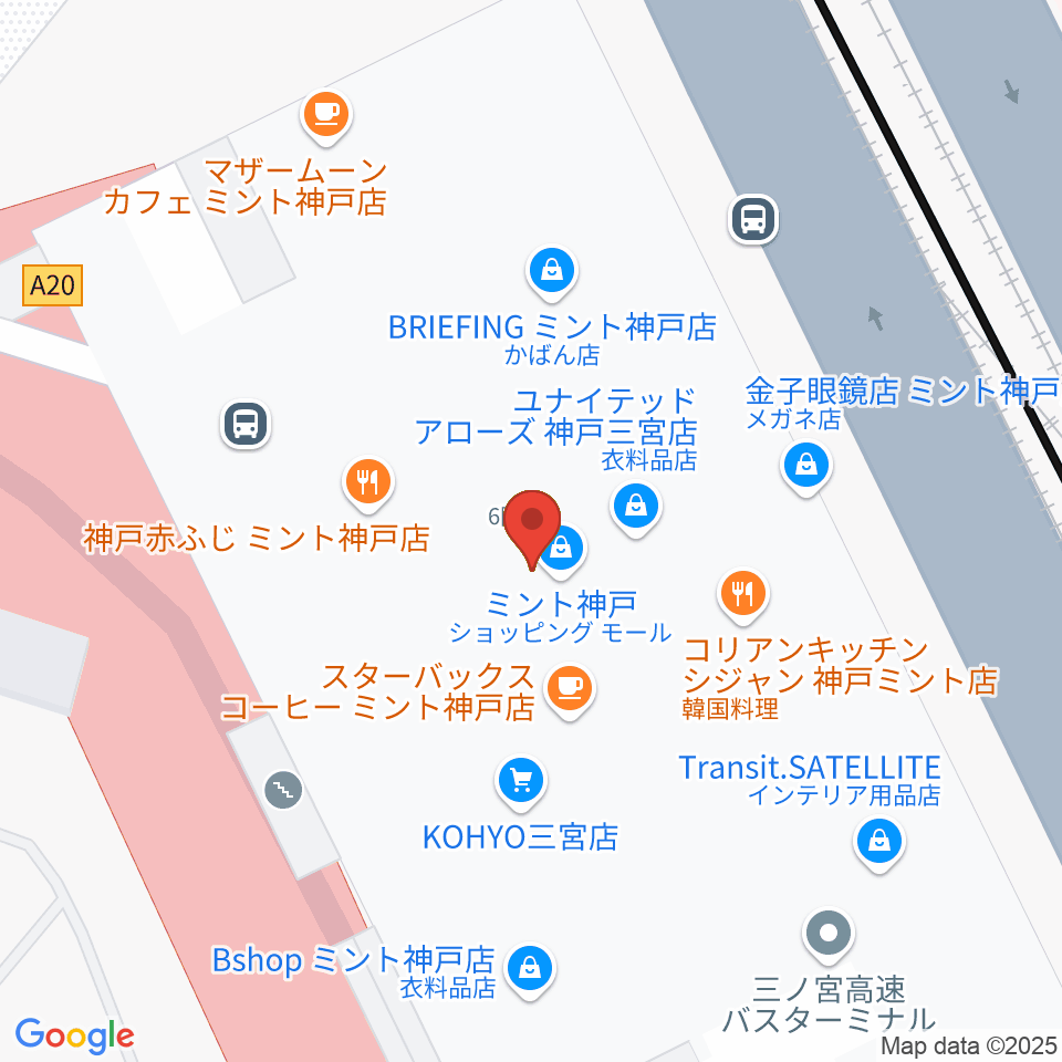 タワーレコード神戸店周辺のファミレス・ファーストフード一覧地図