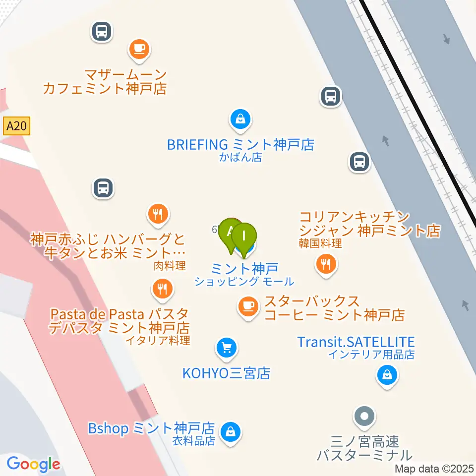 タワーレコード神戸店周辺のファミレス・ファーストフード一覧地図