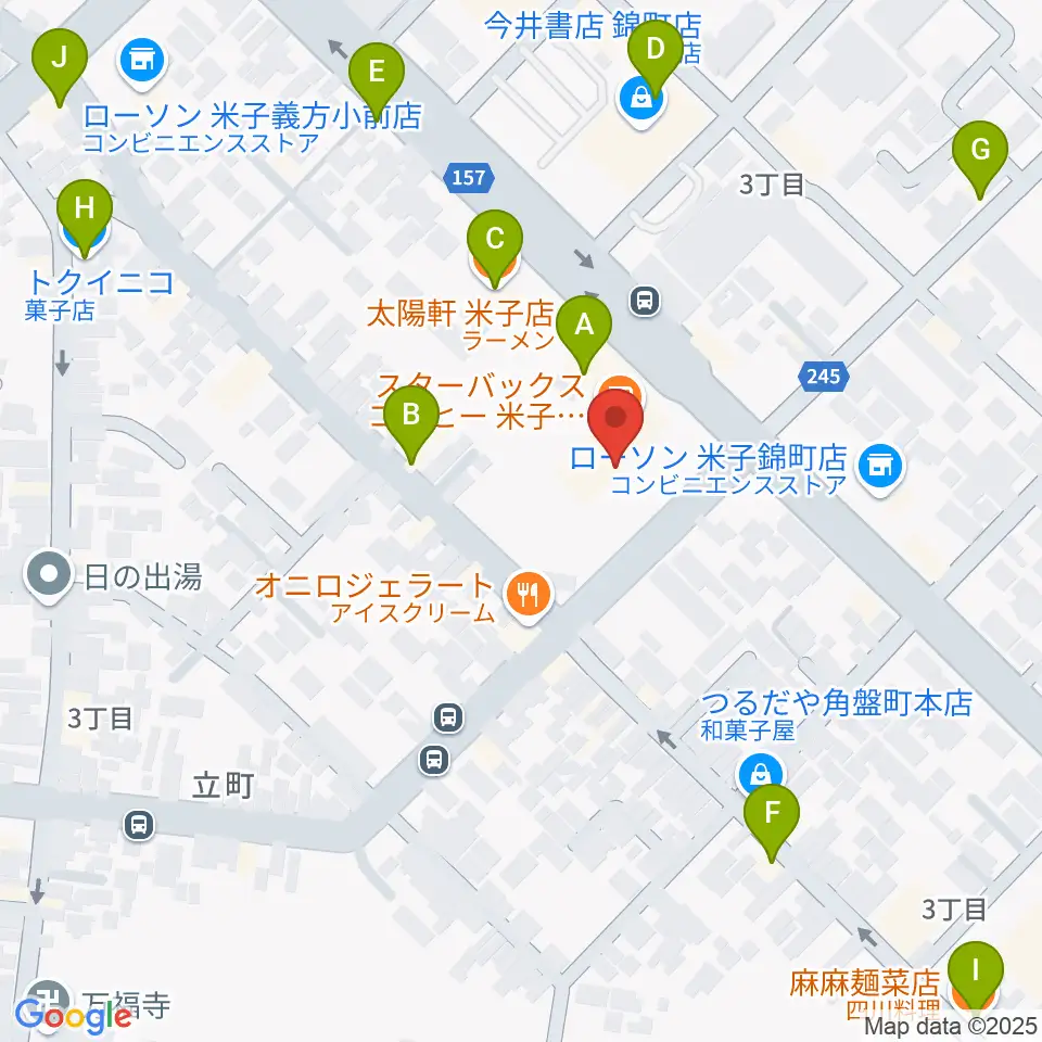 TSUTAYA 角盤町店周辺のファミレス・ファーストフード一覧地図